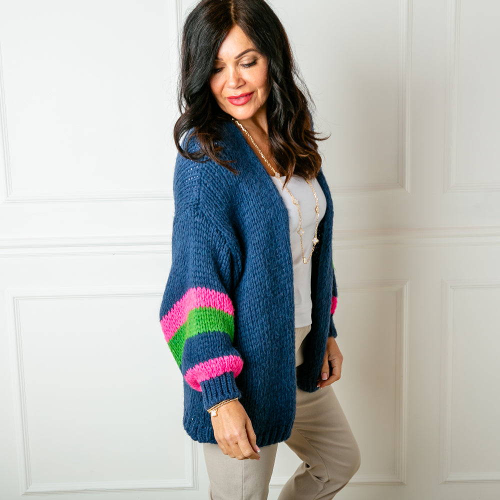 Contrast Stripe Cardigan